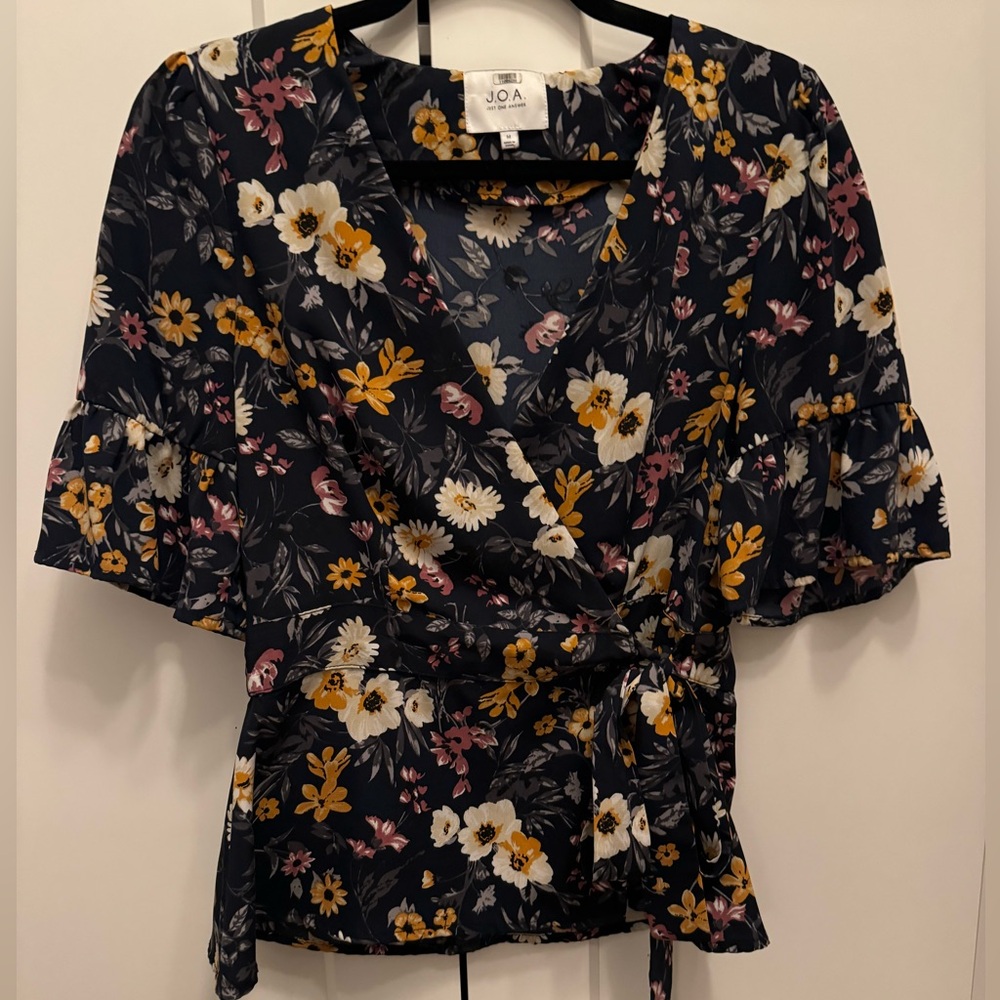 J.O.A. Wrap Front Blouse